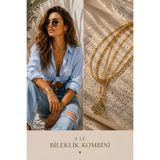Jack Ferrero Kadın Sarı Renk Pirinç 3'lü Bileklik Kombini - Kutulu Hediye Seti