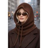 Jack Ferrero Kadın Triko Örgü Balaclava Bere Şapka, Acı Kahverengi, M Beden