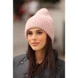 Jack Ferrero Kadın Yumuşak Dokulu Fitilli Kışlık Bere, Pudra Pembe, Standart