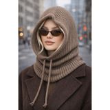 Jack Ferrero Kahverengi Triko Örgü Balaclava Bere, Kadın, M Beden