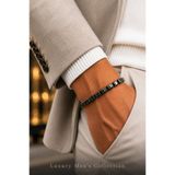 Jack Ferrero Luxury Men's Collection Siyah Parlak Küp Boncuklu Erkek Bileklik