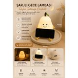 Jack Ferrero Sevimli Armut Şarjlı Silikon Gece Lambası ve Telefon Standı