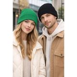 Jack Ferrero Unisex Katlamalı 2 Adet Bere Seti, Yeşil-Siyah, M Beden