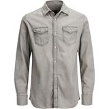 Jack & Jones 12138115 Jjesherıdan Shırt L/S Noos Jean Gömlek Light Grey Denim - Gri