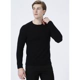 Jack & Jones 12157321_JJEHILL Crew Neck Noo Yuvarlak Yaka Siyah Erkek Kazak