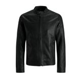 Jack & Jones 12182461 Erkek Siyah Deri Ceket