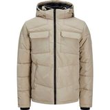 Jack & Jones 12212233 Bej Jjbrady Regular Fit Yalıtımlı Kapüşonlu Şişme Erkek Mont