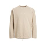 Jack & Jones 12229348 Krem Jconavigator Sweat Crew Neck Erkek Günlük Sweatshirts