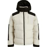 Jack & Jones 12239001 2 Ceplı Fermuarlı Kapusonlu Sısme Mont - Beyaz - Siyah