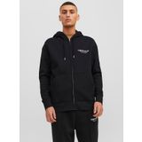 Jack & Jones 12241691_JORVESTERBRO SWEAT ZIP HOO Kapüşon Yaka Siyah Erkek Sweatshirt