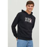 Jack & Jones 12244219-Black Jorbeware Sweat Hood Fst Erkek Siyah Sweatshirt
