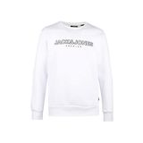 Jack & Jones 12245593-White Jprblajason Branding Sweat Crew Neck Erkek Beyaz Sweatshirt