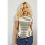 Jack & Jones 12249830 Jxgigi Str Ss Stripe Tee Jrs Sn Kadın Tişört - Yeşil