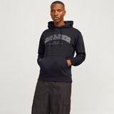 Jack & Jones 12256521-BLK Caleb Varsity Siyah Kapüşonlu Erkek Sweatshirt