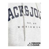 Jack & Jones 12256521-WM Beyaz Caleb Varsity Erkek Sweatshirt