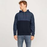 Jack & Jones 12256824-NB Lacivert Star Blocked Erkek Sweatshirt