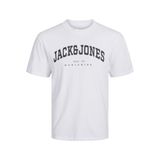 Jack & Jones 12257579 Jjecaleb Varsity Tee SS O-Neck Noos Beyaz Erkek T-shirt