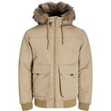 Jack & Jones 12258409 Jjconstruct Faux Fur Bomber Erkek Kadife Kürklü Ceket - Bej