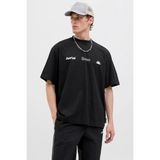 Jack & Jones 12279155 Jcoınfınıty Placement Tee Ss Crew Neck Erkek T-Shirt - Siyah