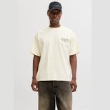 Jack & Jones 12292982-STCN Dust Script Erkek Krem Tişört