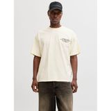 Jack & Jones 12292982-STCN Dust Script Erkek Krem Tişört