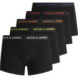 Jack & Jones 5'li Düz Renk Logolu Boxer Erkek Cinsiyet İçin Siyah Paça Tipi - 2XL