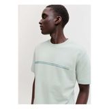 Jack & Jones Açık Gri Erkek Regular Fit Çizgili T-Shirt 12289936 Jcofusıon Brand Tee Crew
