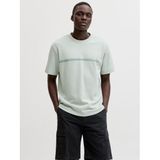 Jack & Jones Açık Gri Regular Fit Çizgili T-Shirt JCOFUSION BRAND TEE CREW, 2XL, 12289936, Aqua Gray, Erkek
