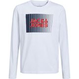 Jack & Jones Baskılı Beyaz Erkek Çocuk T-Shirt Jjecorp Logo Tee Play Ls O-Neck Noo - 16 Yaş