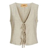 JACK & JONES Bayan Jxbreeze Summer SL Yelek WVN Top, Tüy grisi/çizgili: pinstriped, M
