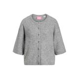 JACK & JONES Bayan Jxevi Ss Hırka Örgü, Orta Gri Melanj, M