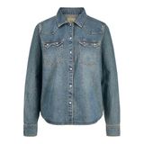 JACK & JONES Bayan Jxjules Ls Denim Gömlek DNM Ln, mavi (medium denim blue), S