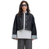 JACK & JONES Bayan Jxvega Denim Ceket Fold Up R269 DNM Sn, Mavi, S