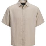 Jack & Jones Bej Erkek Regular Fit Gömlek 12295083 Jprblaskye Tencl S/s Shırt - 2XL