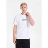 Jack & Jones Bej Erkek Regular Fit Pano Desen T-Shirt 12306234 Jorscene Tee Ss Crew BSS26 - Ekru - XL