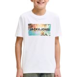 Jack & Jones Beyaz Erkek Çocuk Baskılı T-Shirt, 12289947-Bright White