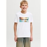 Jack & Jones Beyaz Erkek Çocuk Baskılı T-Shirt, 8 Yaş, 12289947-Bright, White, Erkek Çocuk