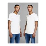 Jack & Jones Beyaz V Yaka Tişört, 2'li Paket, Erkek, S Beden