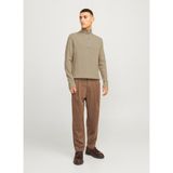 Jack & Jones Bisiklet Yaka A-Form Fit Bej Erkek Kazak 12257773_JJEPERFECT Knıt Half Zıp S