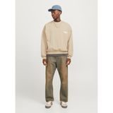 Jack & Jones Bisiklet Yaka Bej Erkek Sweatshirt 12266178-JORRIDGEWOOD WASH, 2XL