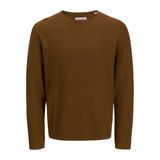 JACK & JONES Bisiklet Yaka Kahve Kazak, S, 12258407, Monks bornoz., Erkek