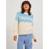 Jack & Jones Bisiklet Yaka Kemik-Mavi Kadın Kazak 12246518 - Kemik Mavi