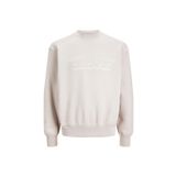 Jack & Jones Bisiklet Yaka Krem Erkek Sweatshırt 12247020_JORSHADOW BOLT SWEAT CREW
