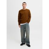 Jack & Jones Bisiklet Yaka Normal Kahve Erkek Kazak 12258407_JJECOOPER Knıt Crew Neck N