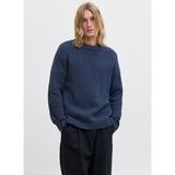 Jack & Jones Bisiklet Yaka Normal Lacivert Erkek Kazak 12278816_JJEDOVER KNIT CREW NECK SN