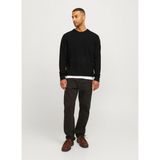 Jack & Jones Bisiklet Yaka Relaxed Siyah Erkek Kazak 12257854_RDDBROOKS Knıt Crew Neck L - M