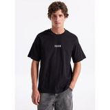 Jack & Jones Bisiklet Yaka Siyah Erkek T-Shirt 12282875_JCOSTANCE Mınımal Text Tee