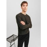 Jack & Jones Bisiklet Yaka Standart Haki Erkek Kazak 12240711_JPRBLAANDERSON KNIT STRUCT