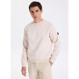 Jack & Jones Bisiklet Yaka Sweatshırt JORNEWPOINT SWEAT CREW NECK BAW25, S, 5003315468, Krem, erkek