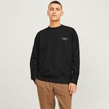 Jack & Jones Blachad Branding Erkek Siyah Yuvarlak Yaka Sweatshirt